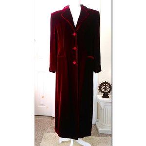 GIORGIO ARMANI BURGUNDY VELVET COAT/DUSTER